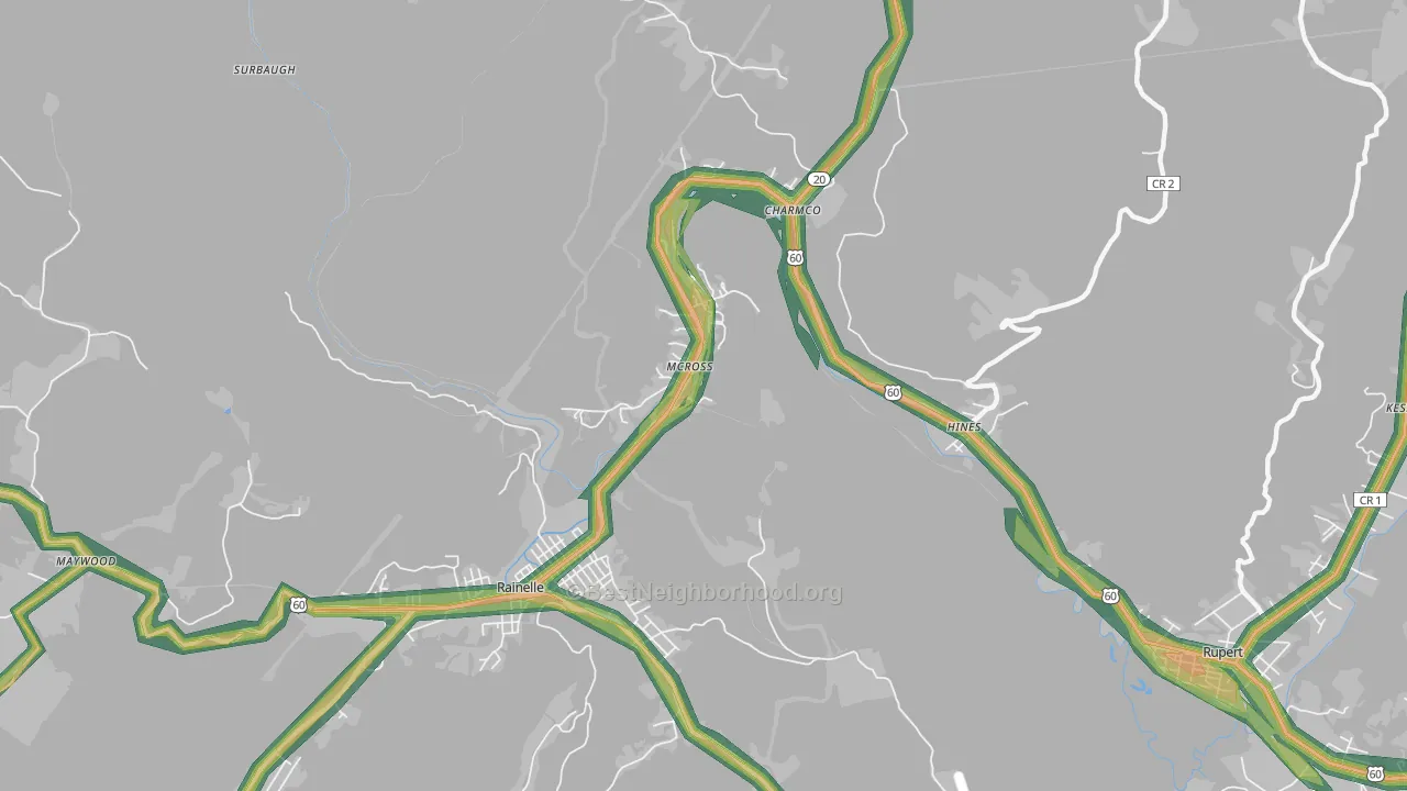 McRoss, WV Map of Noise Levels in McRoss