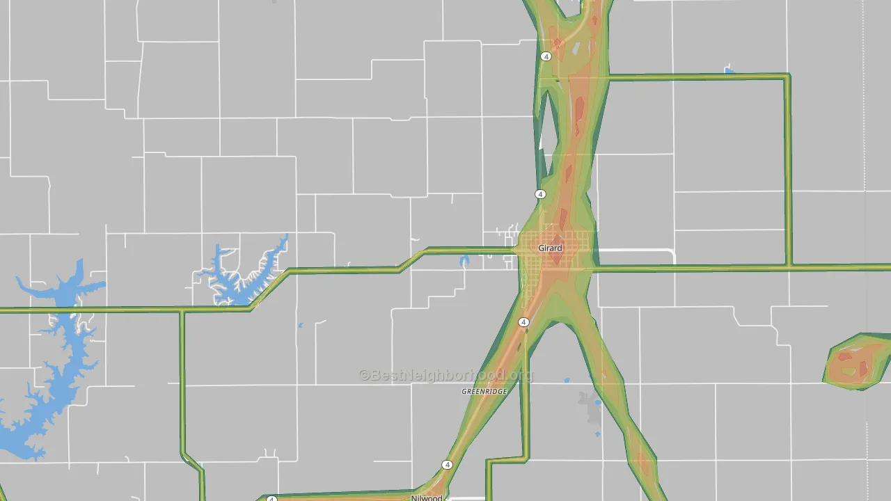 McVey, IL Map of Noise Levels in McVey