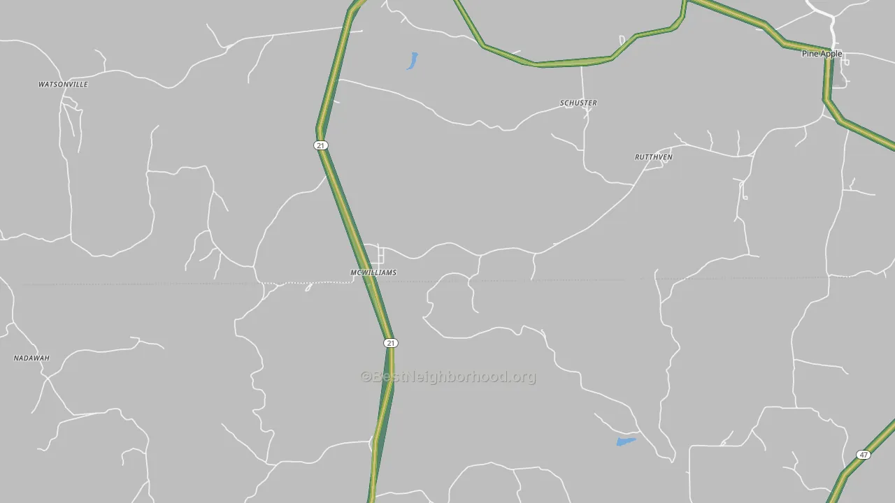 McWilliams, AL Map of Noise Levels in McWilliams