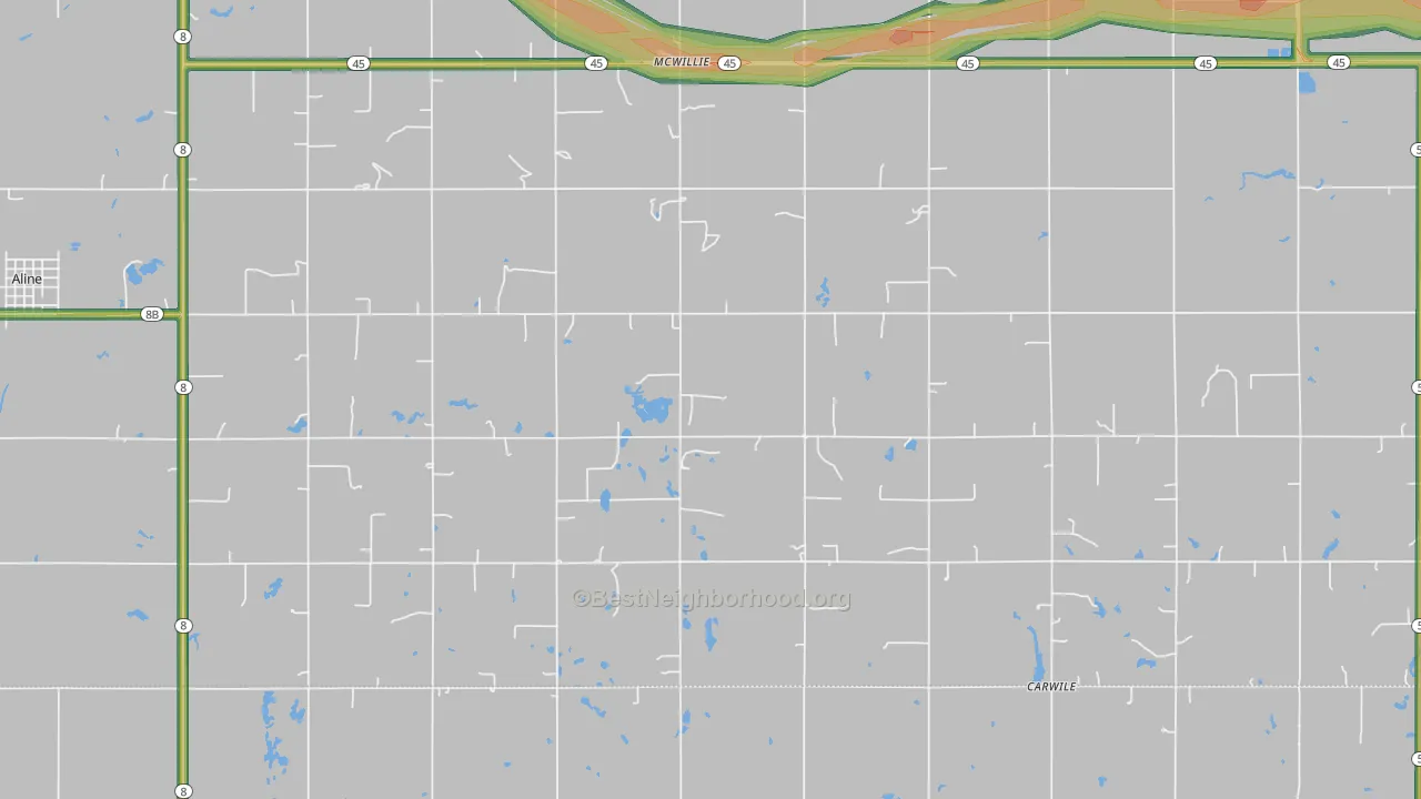 McWillie, OK Map of Noise Levels in McWillie