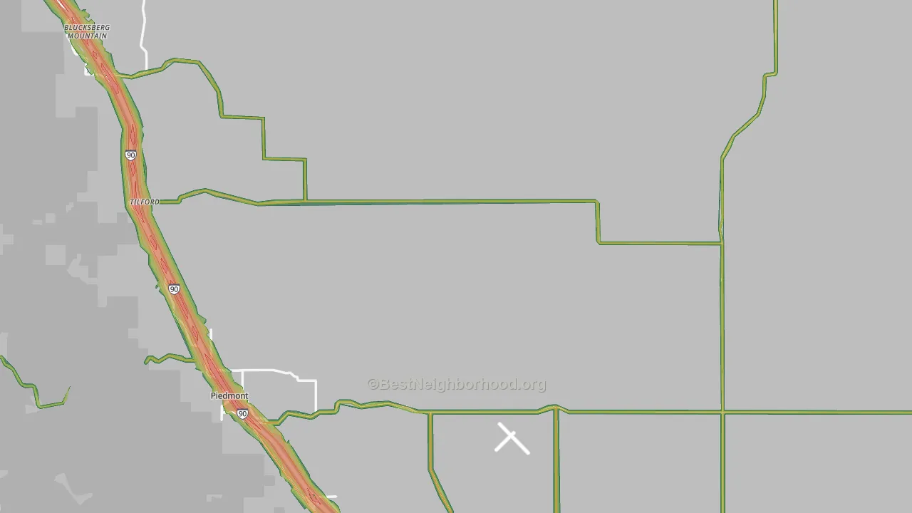 Meade County, SD Map of Noise Levels in Meade County
