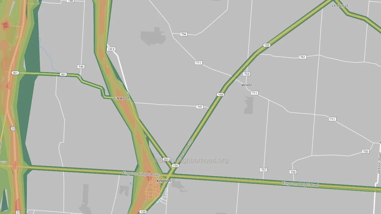 Meade, OH Map of Noise Levels in Meade