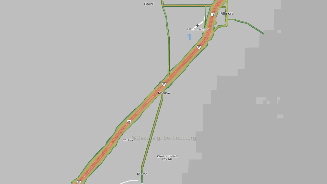 Meadow, UT Map of Noise Levels in Meadow