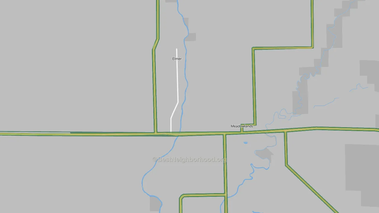 Meadowlands, MN Map of Noise Levels in Meadowlands