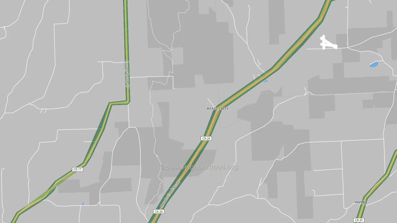 Meads Creek, NY Map of Noise Levels in Meads Creek