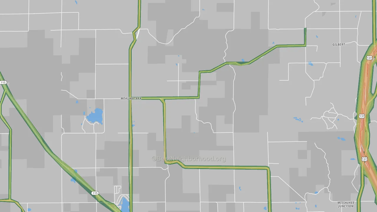 Meauwataka, MI Map of Noise Levels in Meauwataka