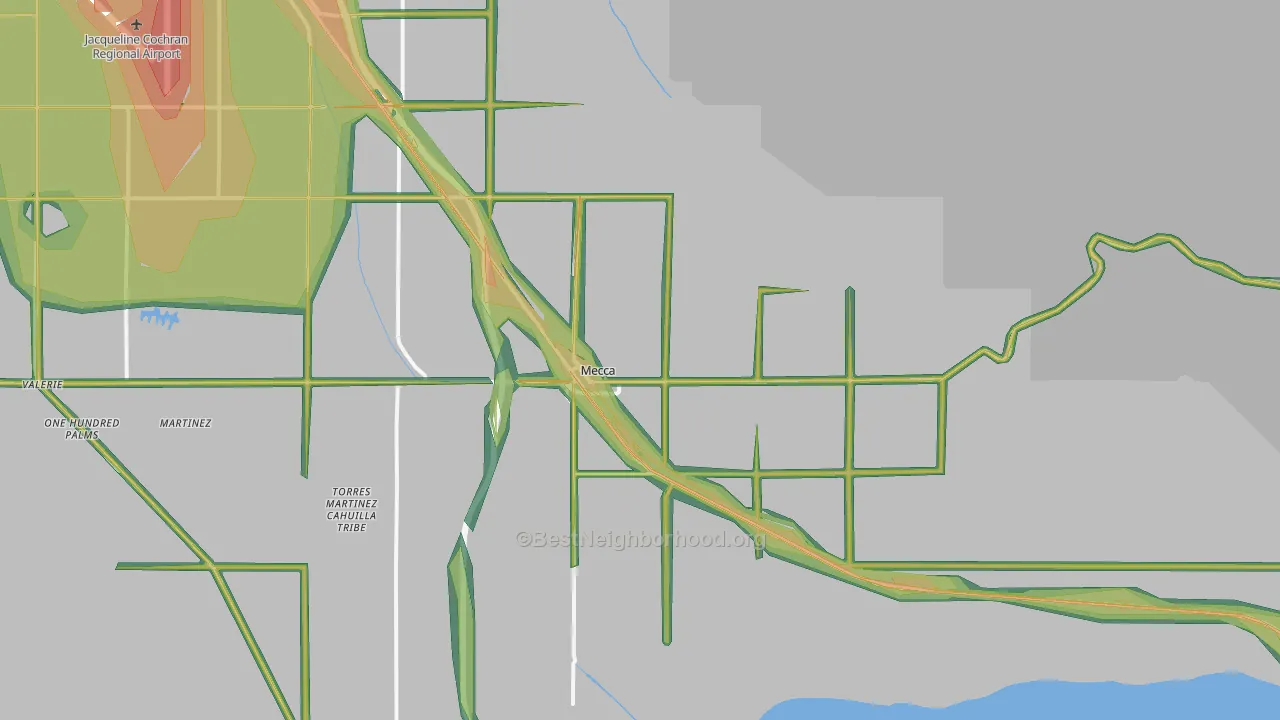 Mecca, CA Map of Noise Levels in Mecca