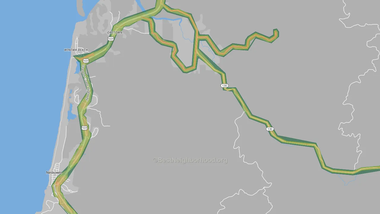 Meda, OR Map of Noise Levels in Meda