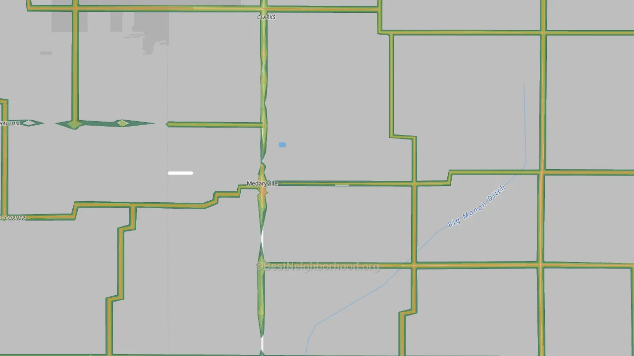 Medaryville, IN Map of Noise Levels in Medaryville