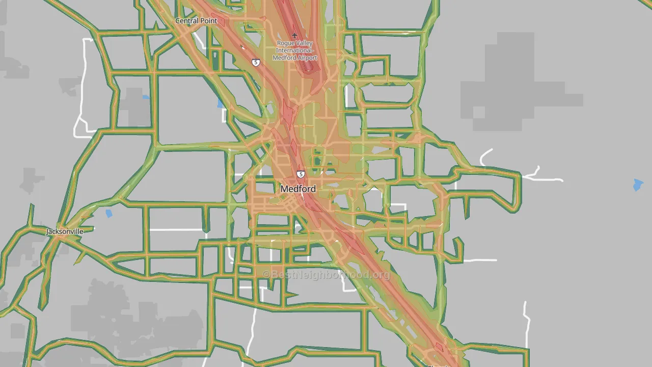 Medford, OR Map of Noise Levels in Medford