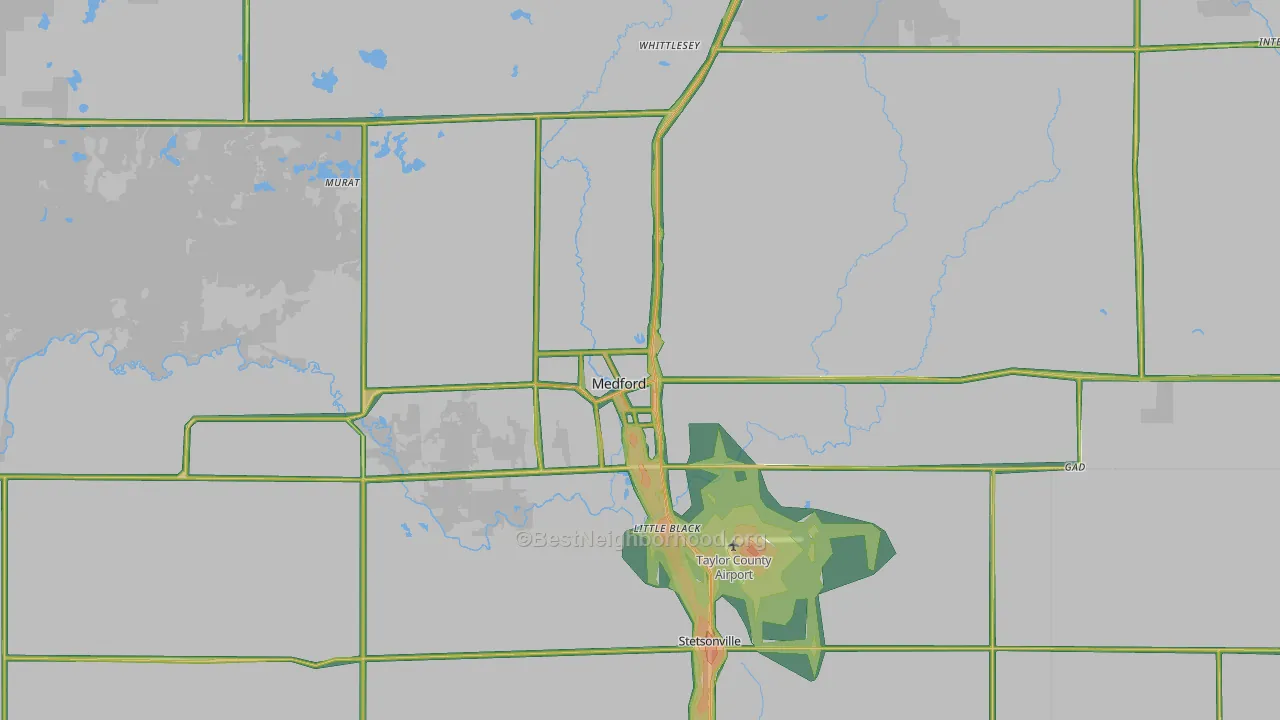 Medford, WI Map of Noise Levels in Medford