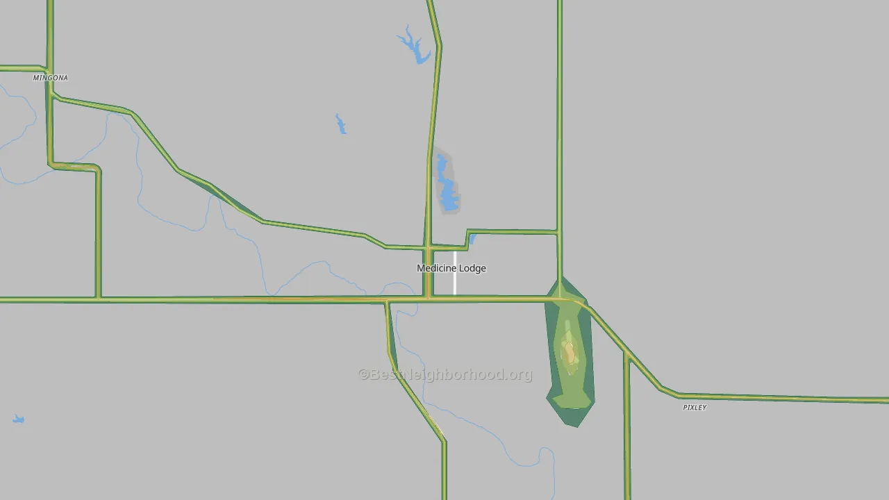 Medicine Lodge, KS Map of Noise Levels in Medicine Lodge