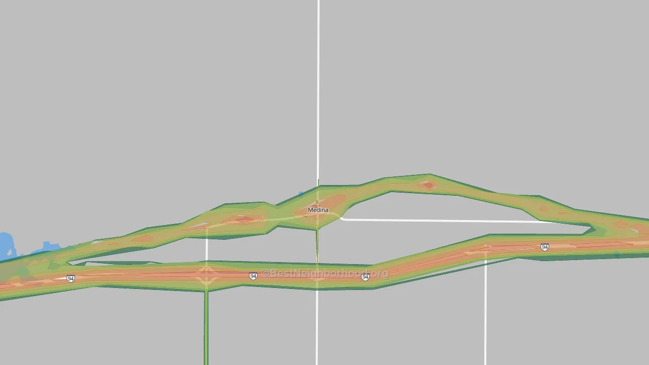 Medina, ND Map of Noise Levels in Medina