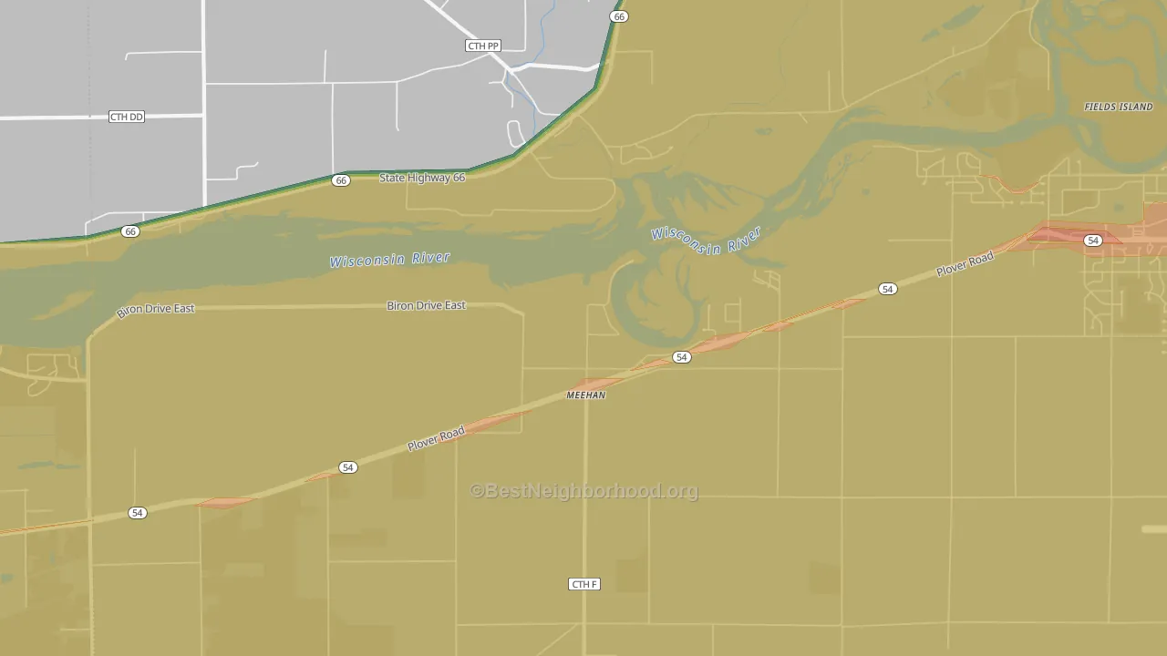 Meehan, WI Map of Noise Levels in Meehan