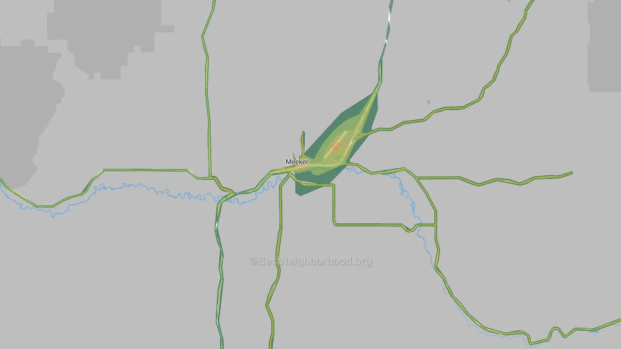Meeker, CO Map of Noise Levels in Meeker