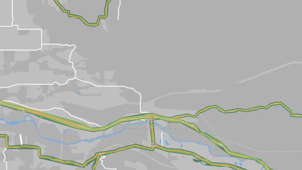 Mehama, OR Map of Noise Levels in Mehama