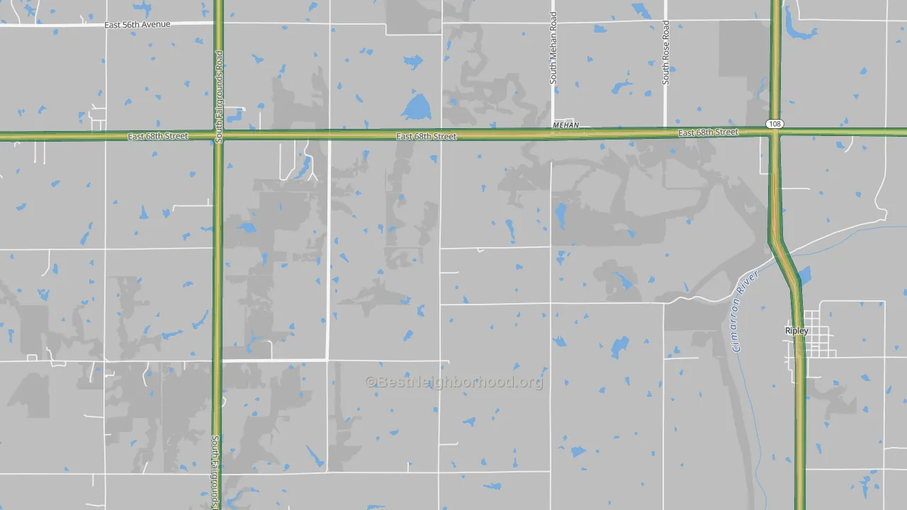 Mehan, OK Map of Noise Levels in Mehan