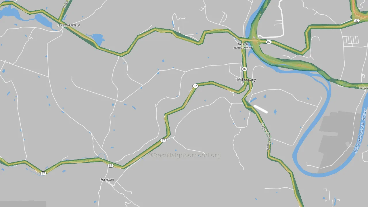 Mehoopany, PA Map of Noise Levels in Mehoopany