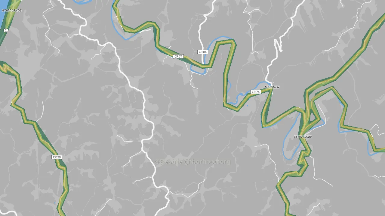 Meighen, WV Map of Noise Levels in Meighen