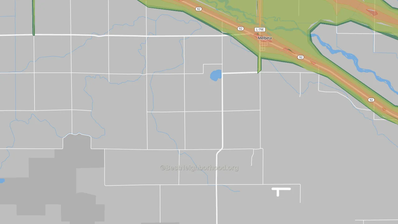 Melbeta, NE Map of Noise Levels in Melbeta