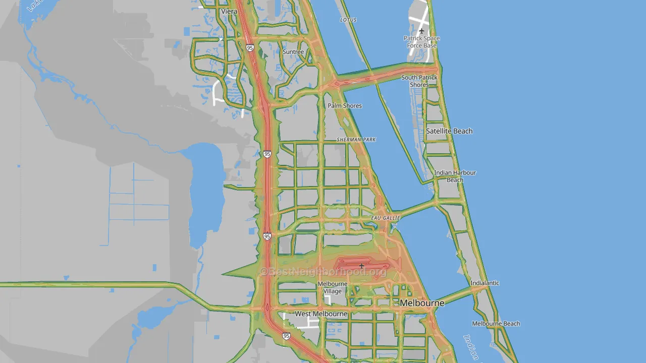 Melbourne, FL Map of Noise Levels in Melbourne