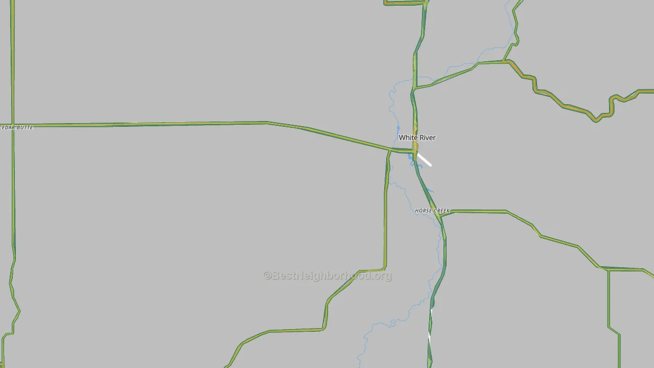 Mellette County, SD Map of Noise Levels in Mellette County