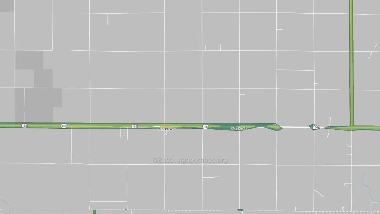 Melrose, KS Map of Noise Levels in Melrose