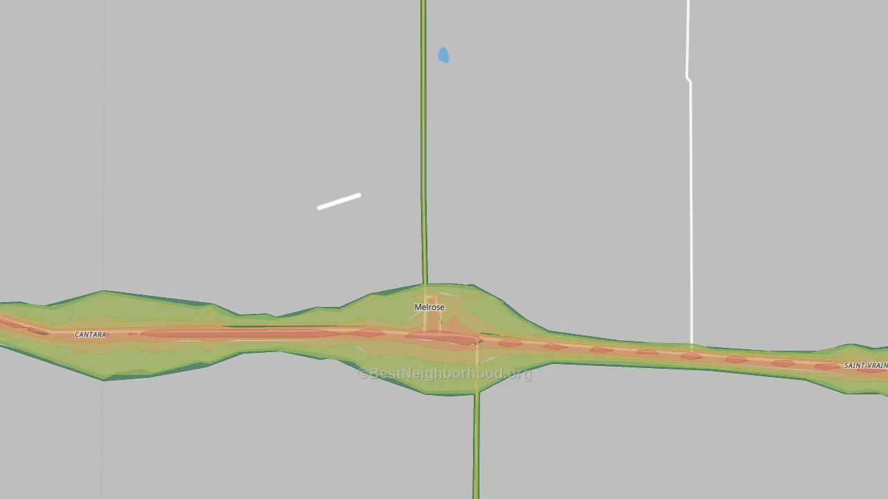 Melrose, NM Map of Noise Levels in Melrose