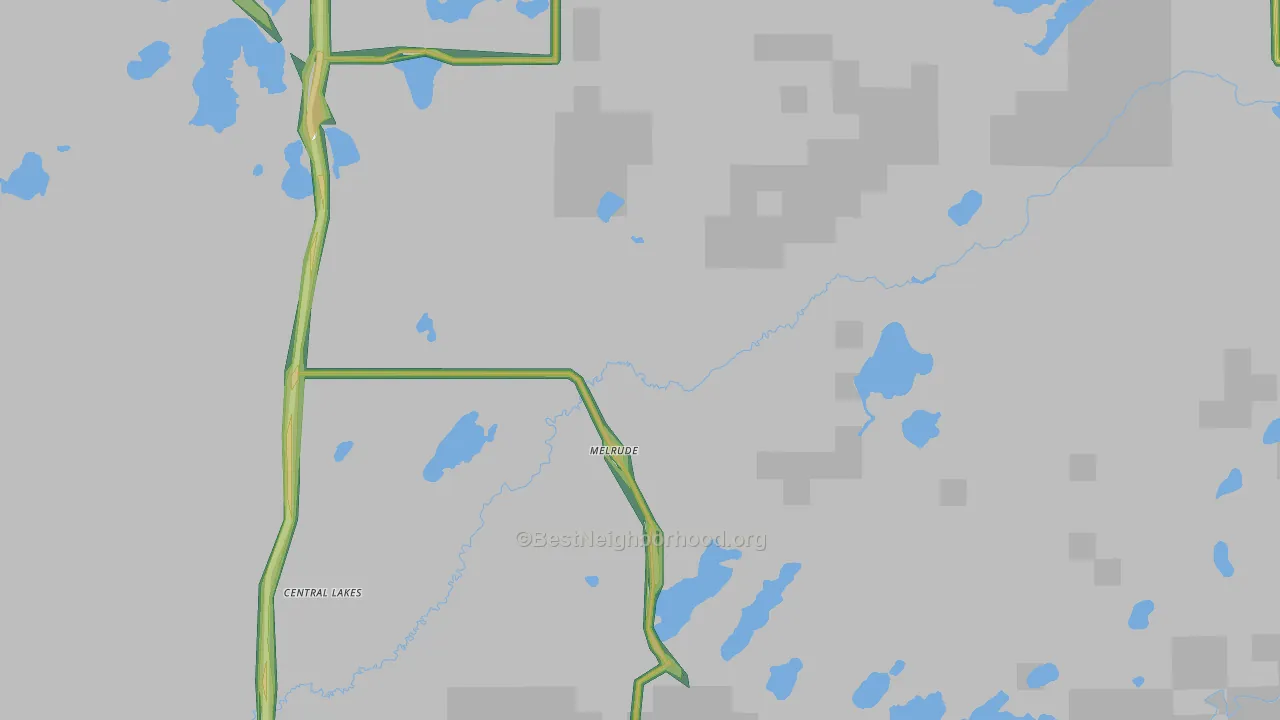 Melrude, MN Map of Noise Levels in Melrude
