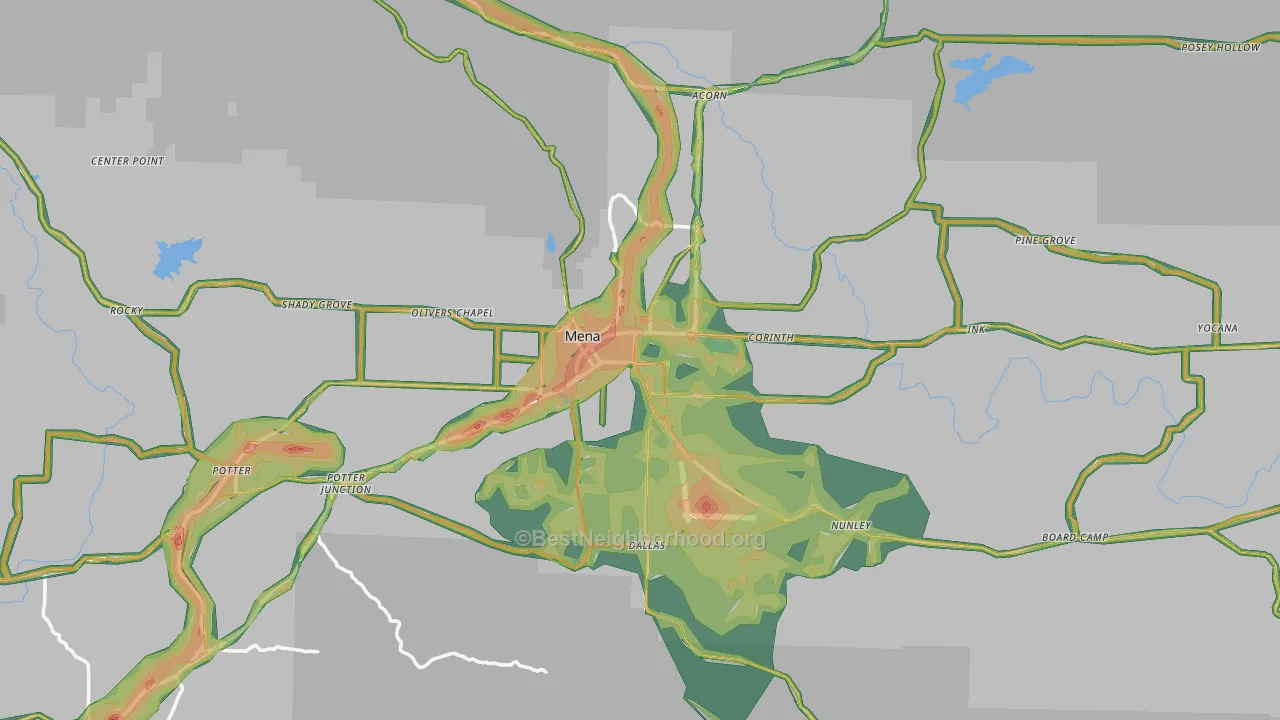 Mena, AR Map of Noise Levels in Mena