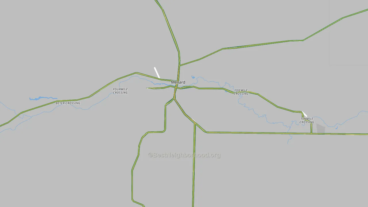 Menard County, TX Map of Noise Levels in Menard County