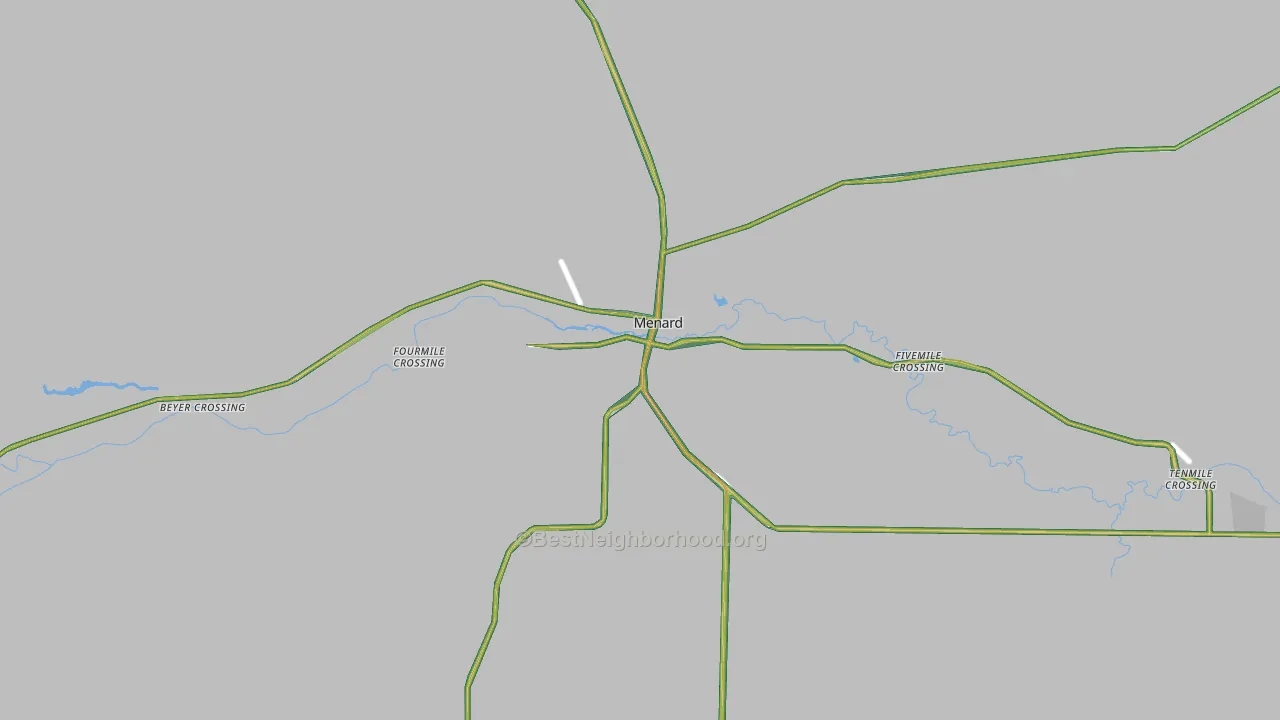 Menard, TX Map of Noise Levels in Menard