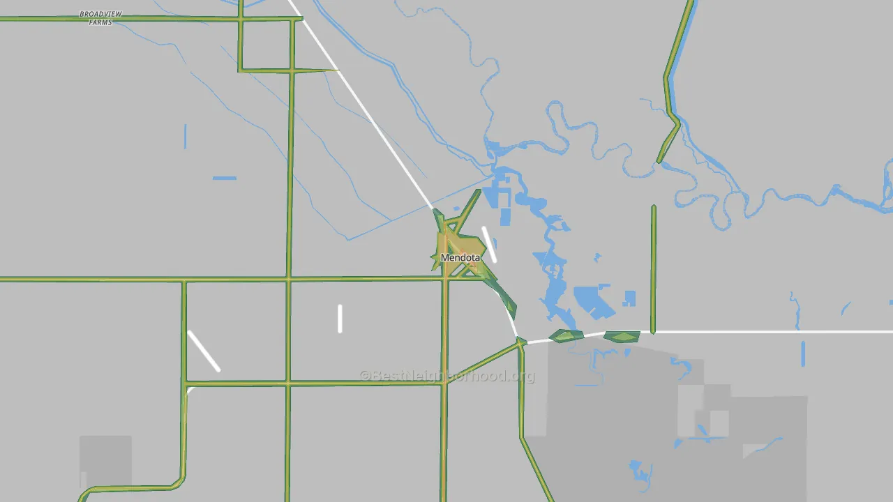 Mendota, CA Map of Noise Levels in Mendota