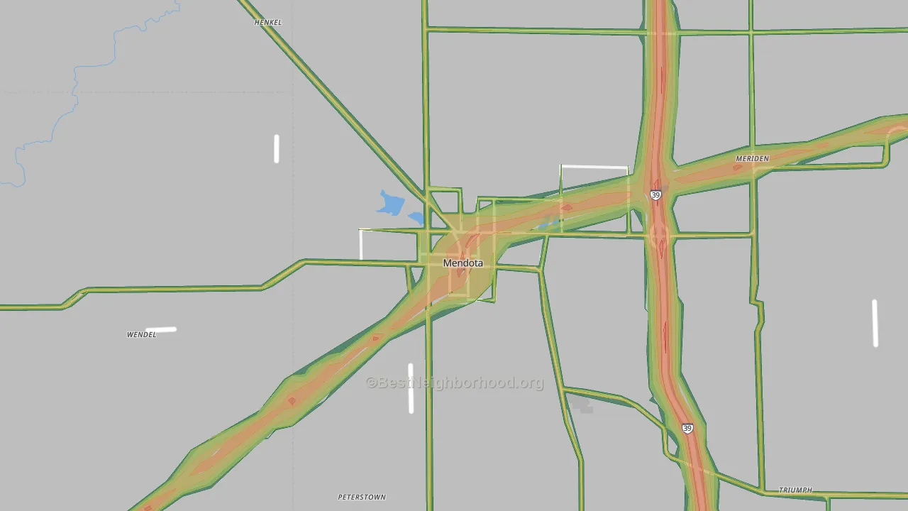 Mendota, IL Map of Noise Levels in Mendota