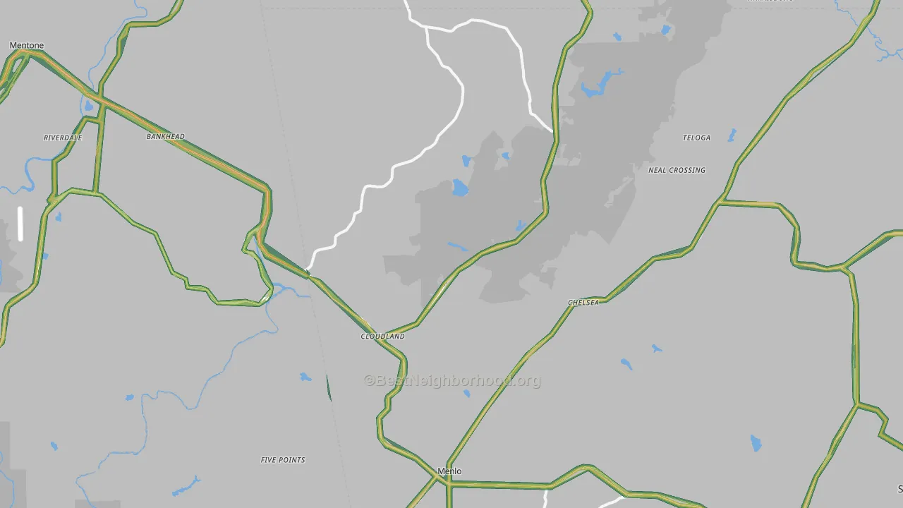 Menlo, GA Map of Noise Levels in Menlo