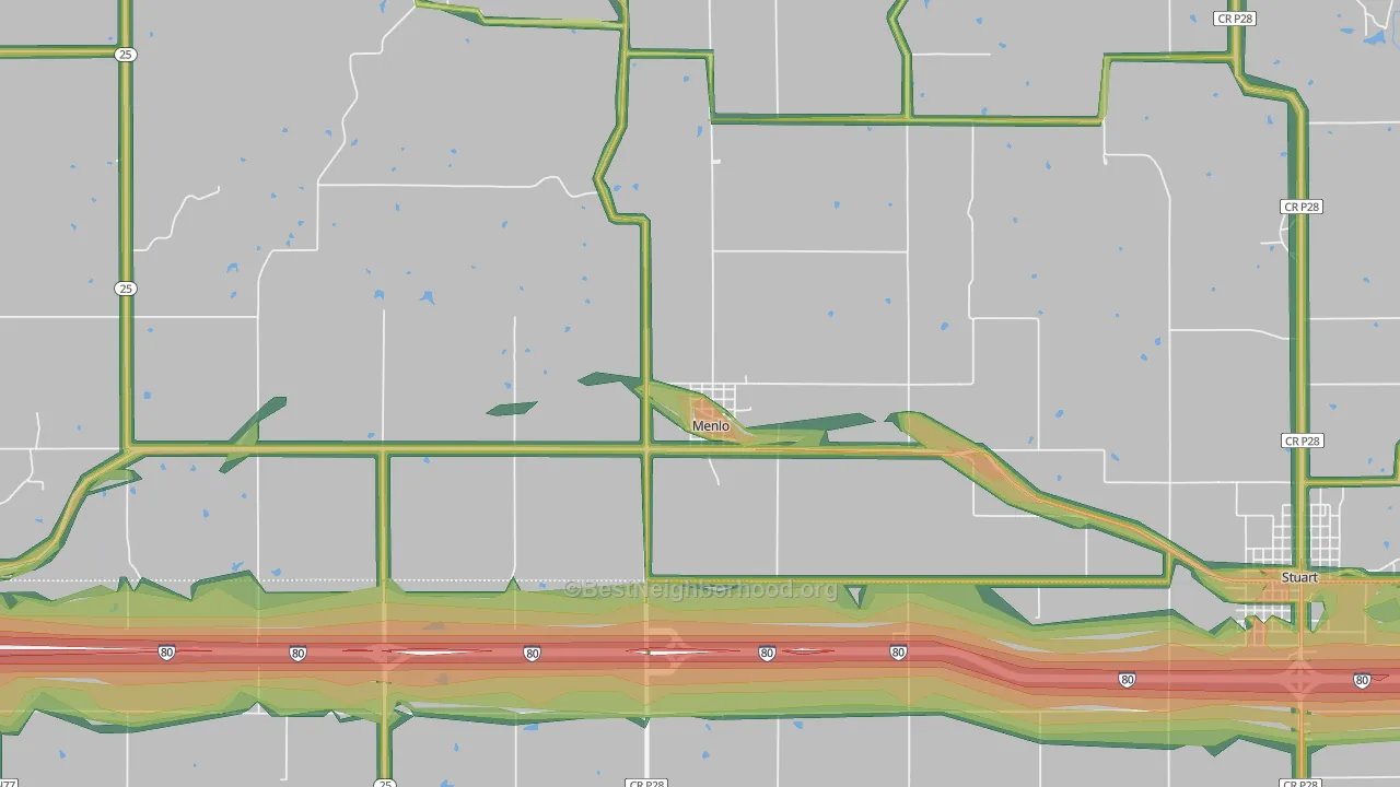 Menlo, IA Map of Noise Levels in Menlo