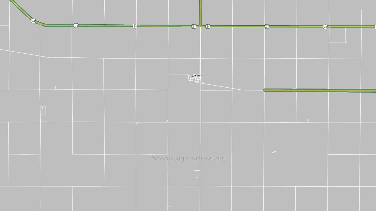 Menlo, KS Map of Noise Levels in Menlo