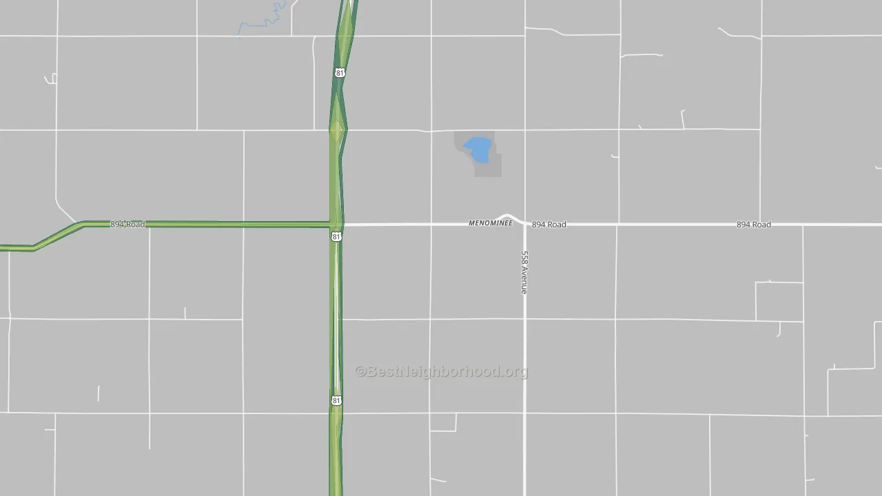 Menominee, NE Map of Noise Levels in Menominee