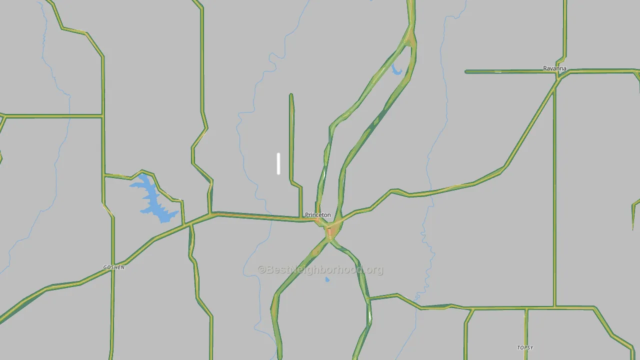 Mercer County, MO Map of Noise Levels in Mercer County