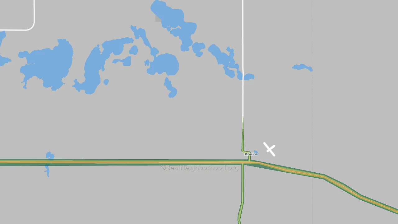 Mercer, ND Map of Noise Levels in Mercer