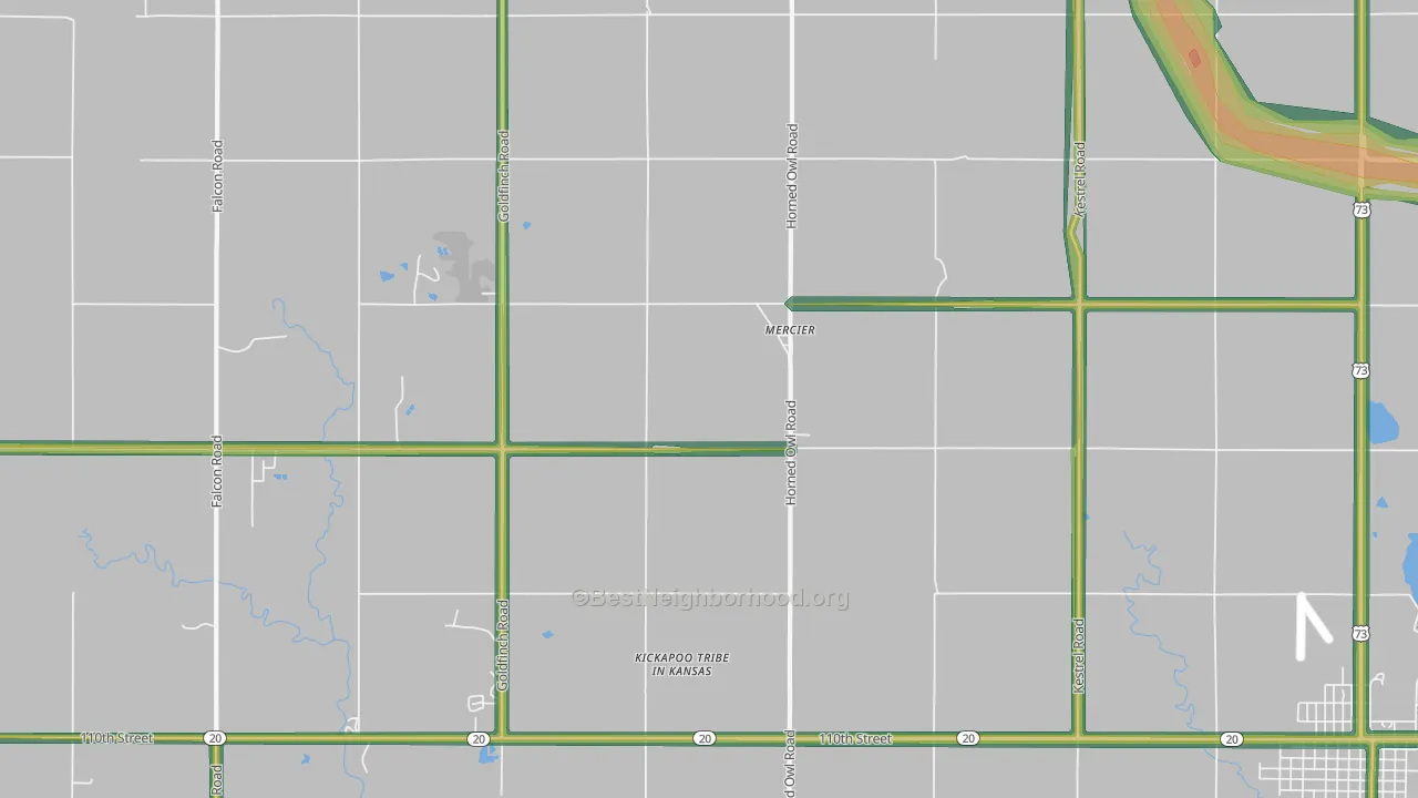 Mercier, KS Map of Noise Levels in Mercier