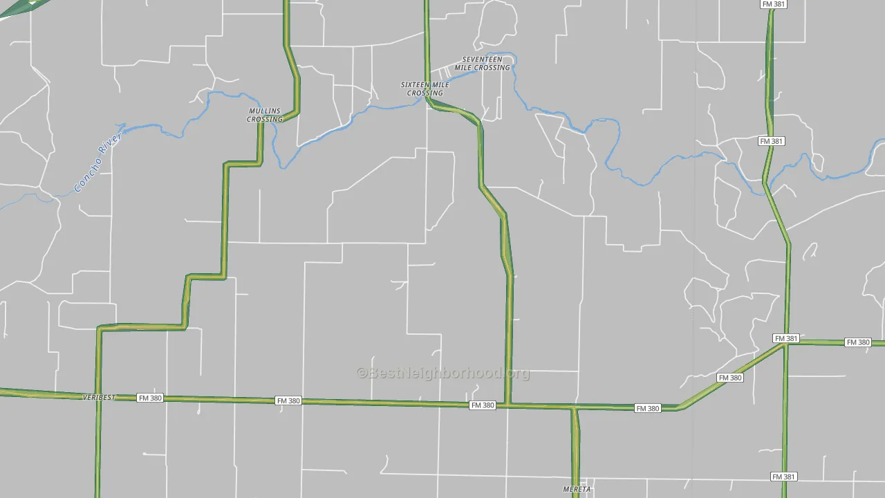 Mereta, TX Map of Noise Levels in Mereta