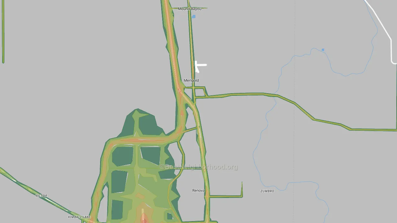 Merigold, MS Map of Noise Levels in Merigold
