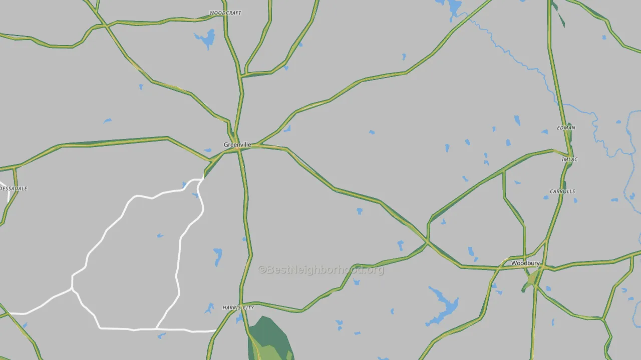 Meriwether County, GA Map of Noise Levels in Meriwether County