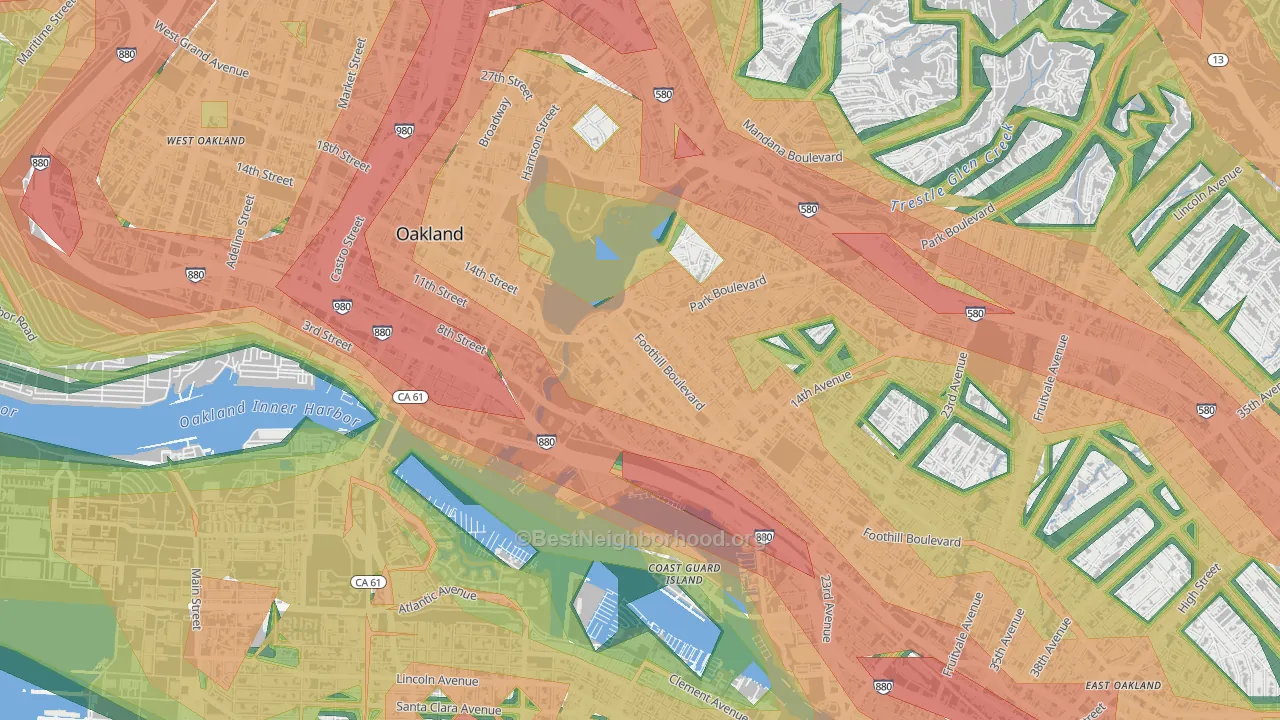 Merritt, Oakland, CA Map of Noise Levels in Merritt