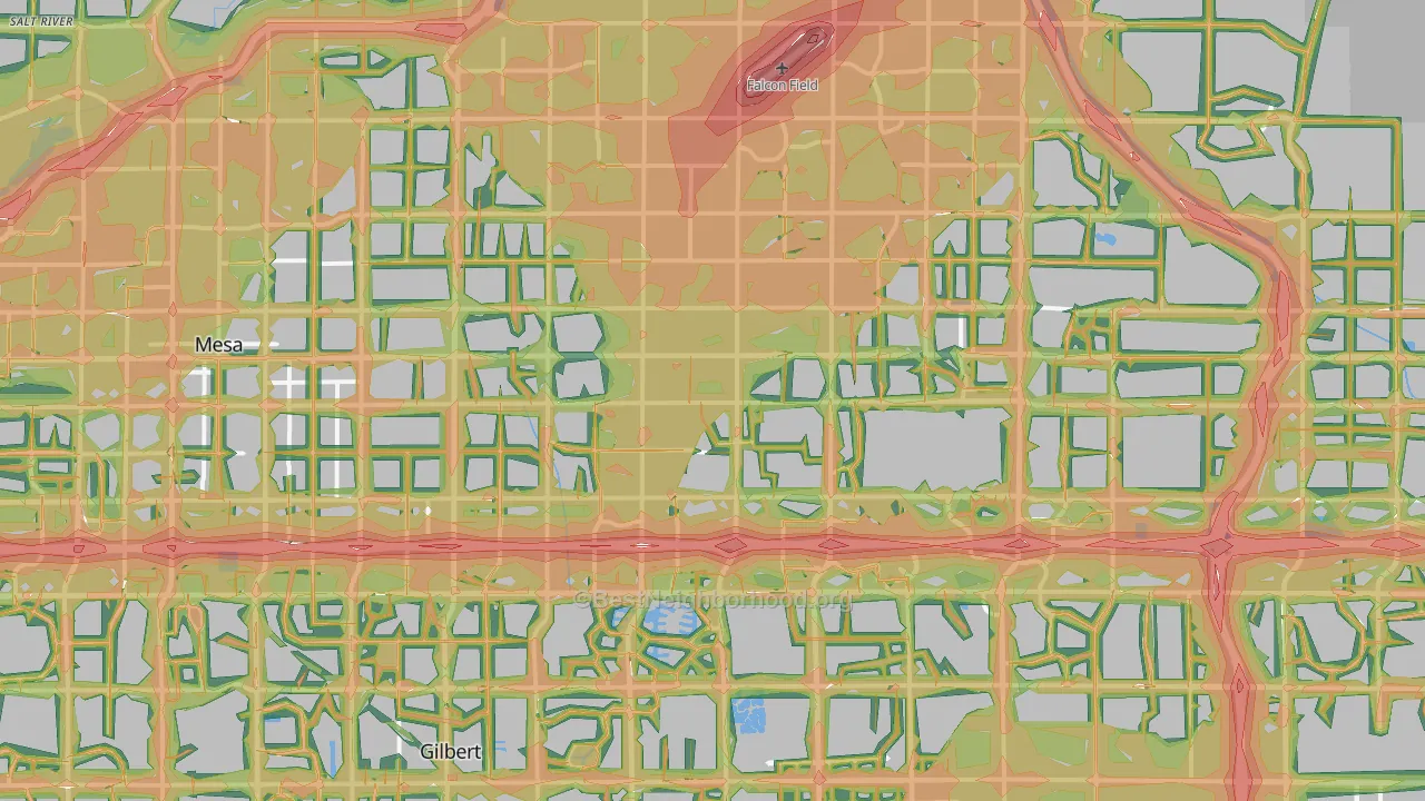 Mesa, AZ Map of Noise Levels in Mesa