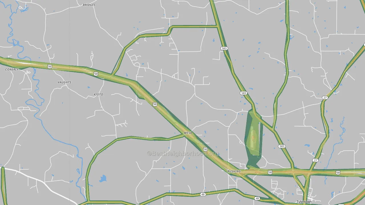 Mesa, MS Map of Noise Levels in Mesa