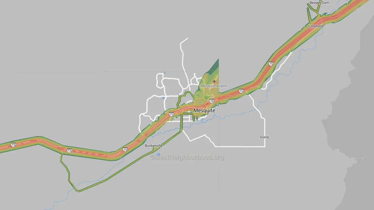 Mesquite, NV Map of Noise Levels in Mesquite