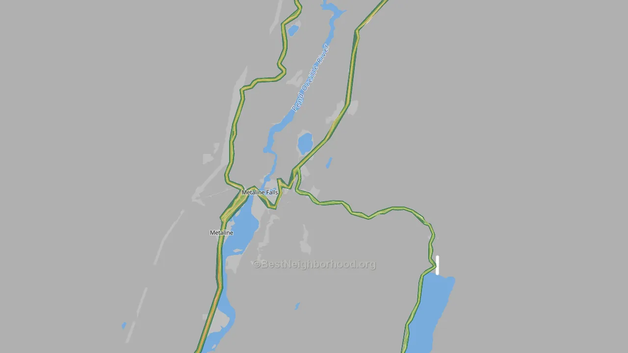 Metaline Falls, WA Map of Noise Levels in Metaline Falls