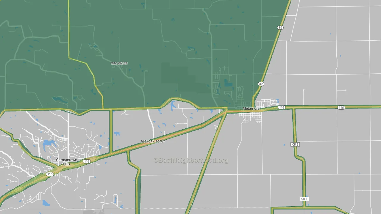 Metamora, IL Map of Noise Levels in Metamora